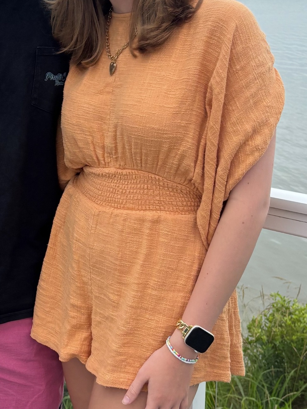 Free People Orange Romper